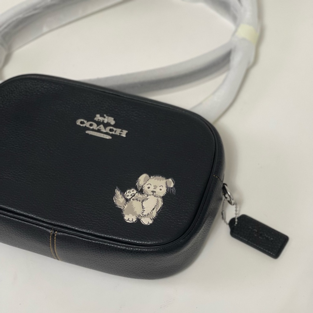 Coach Jamie Camera Bag With Happy Dog In Silver & Black Multi Color- New W/ Tag - Picture 8 of 16